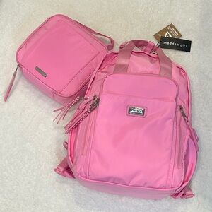 *New* Steve Madden (Madden Girl) Pink Backpack and Lunch Box Set